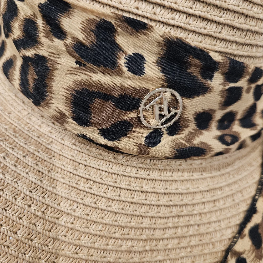 Adrienne Vittadini Strae Hat with Leopard Print Band - Picture 2 of 12